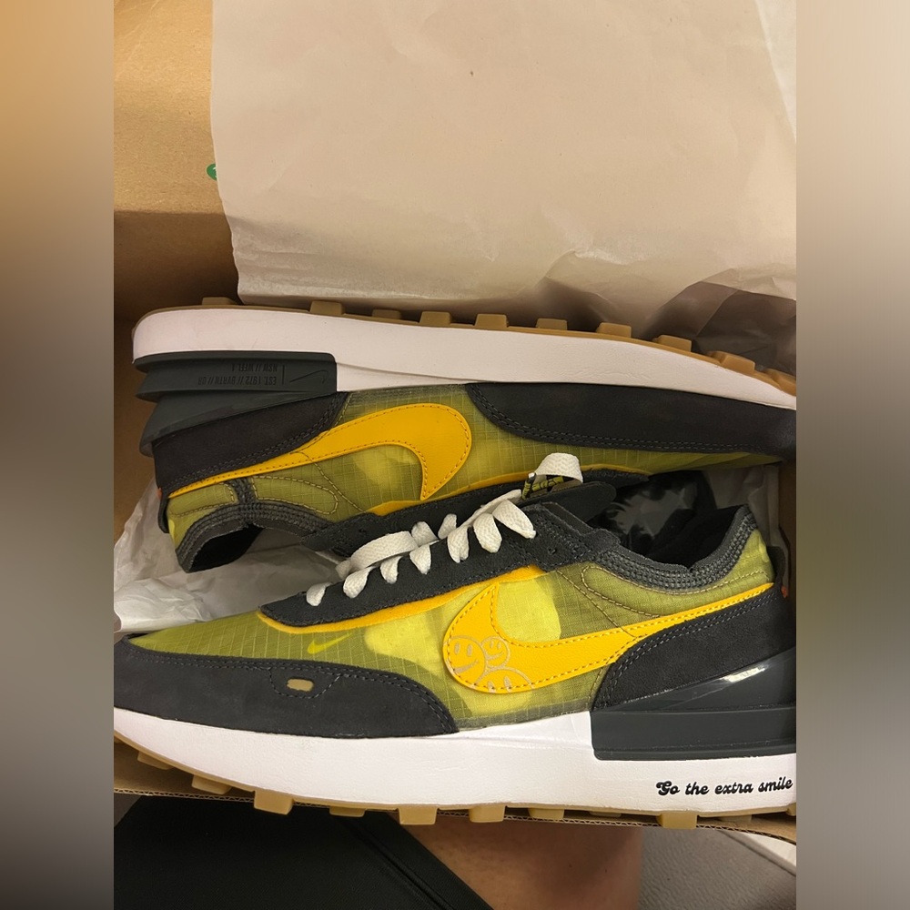 Nike Yellow and Dark Gray Low-Top Sneakers